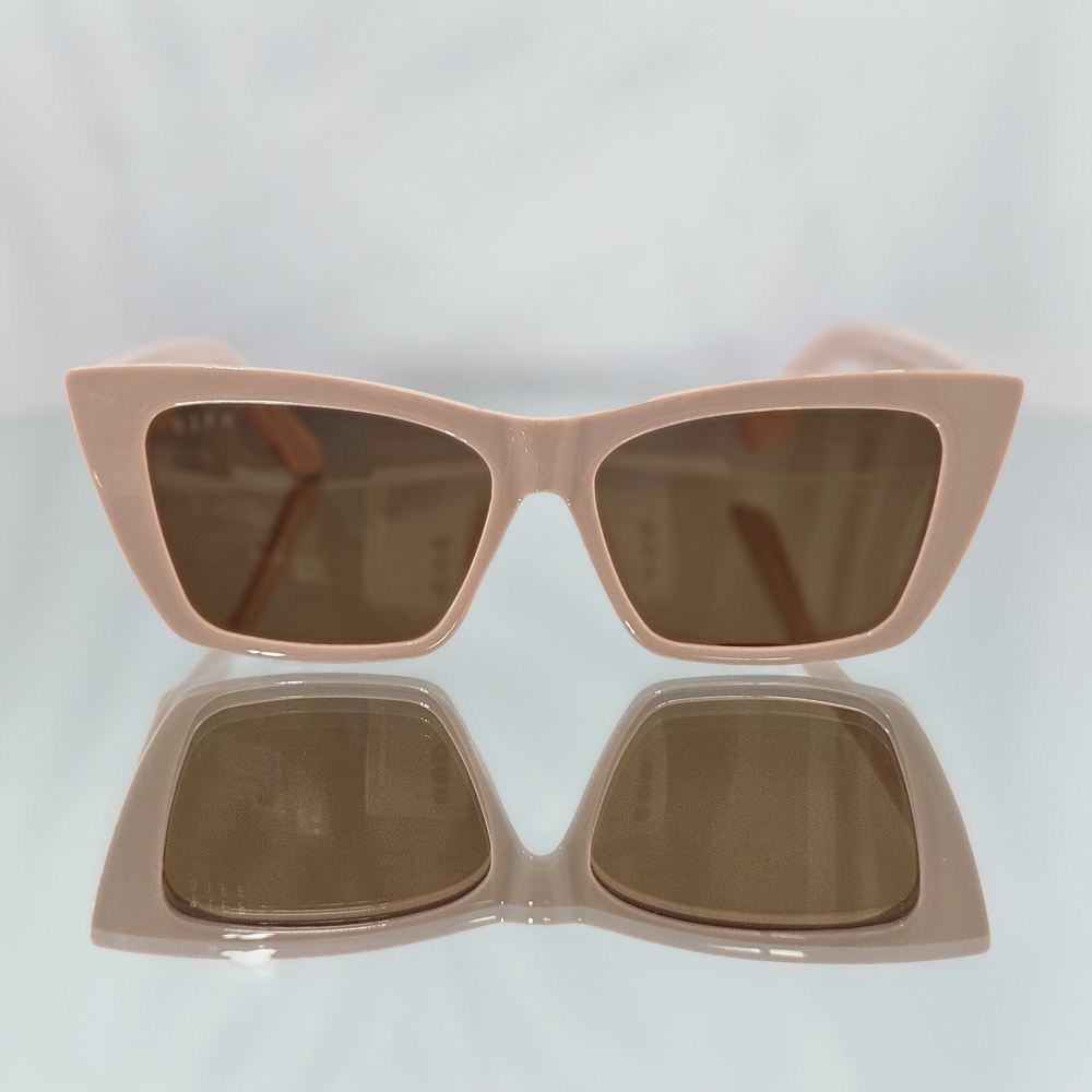 DIFF x Krista Horton Sunglasses The Kolly Light Taupe Brown Polarized Retro Gift